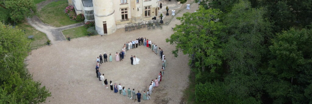 Mariage drone photo coeur
